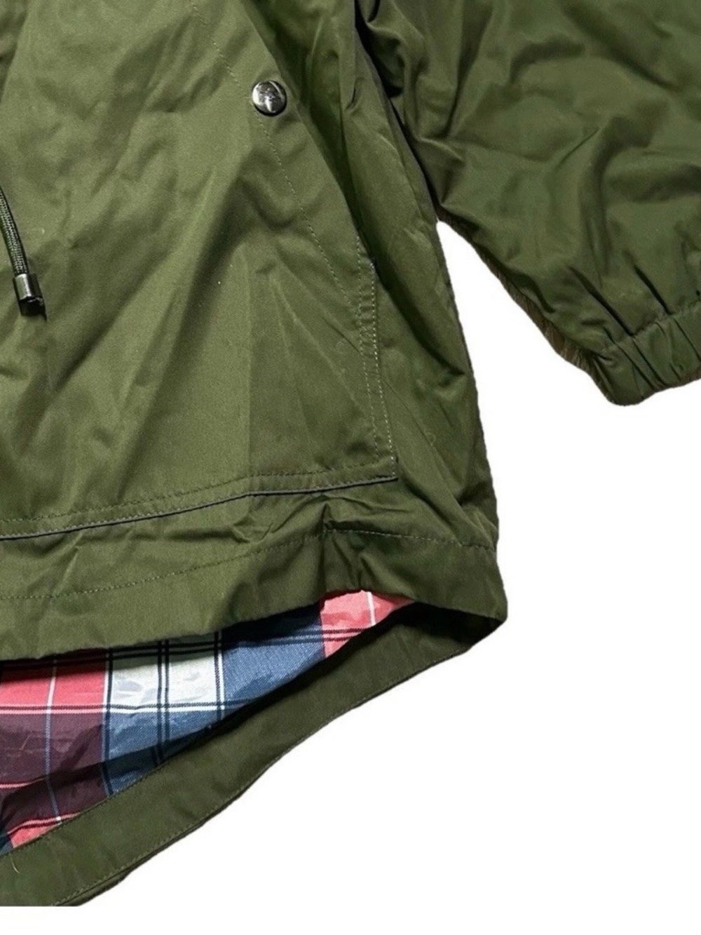 Women’s Time & Tru Green Jacket Plaid Inside Size XL (16/18) - Picture 2 of 3